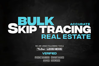 provide cash buyers and motivated sellers with skip tracing