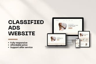 build wordpress classified website, ads listing directory, classified website