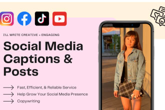 write creative engaging social media captions and posts