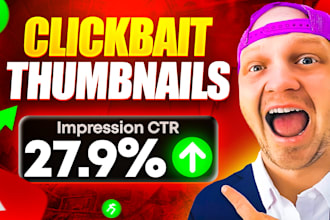 design attractive and clickbait youtube thumbnails
