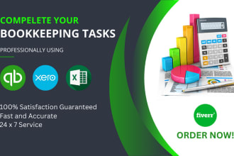 do bookkeeping using quickbooks online, xero and excel