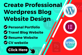 create professional wordpress blog website, portfolio website CV, resume website