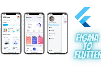 design flutter ui, develop flutter apps, convert figma to flutter