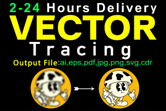 do vector tracing, redrew,image to convert into vector quickly