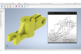 do 3d modeling, 2d drawings in solidworks, inventor, fusion360, catia and creo