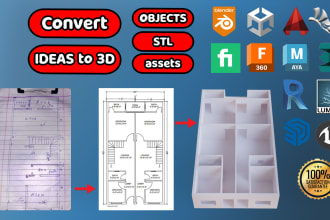 create 3d model any object in blender, maya, revit, sketchup, unreal, unity,