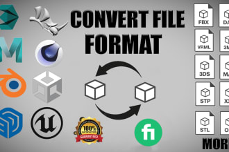 convert your 3d file from one format to another, blender, sketchup, maya, unity