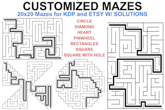create customized mazes for KDP and etsy