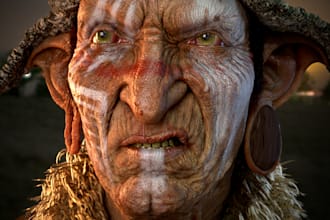do realistic 3d character or creature model