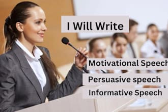 write a persuasive or informative, and motivational speech for you