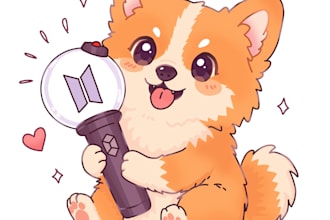 draw cute pet fanart chibi kpop design for you