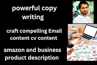 copyright email and social media post,website and CV content