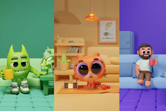 create cute 3d characters, mascots and avatars