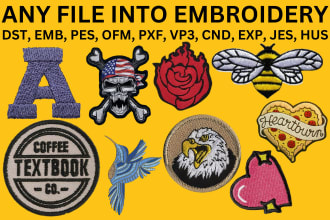 do rush dtg, embroidery digitizing into digital file dst pes emb