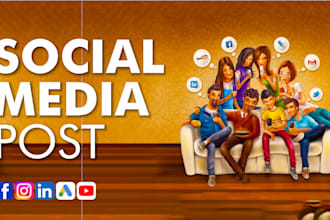 do social media post design for instagram, facebook, and linkedin