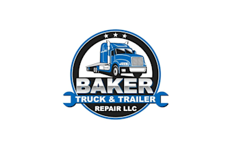 design a tough and rugged unique logo for baker truck trailer repair