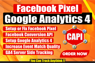 setup meta pixel,facebook conversion api,ga4,google tag manager
