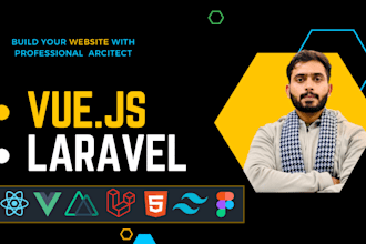 develop and design laravel react js vue js tailwind sites