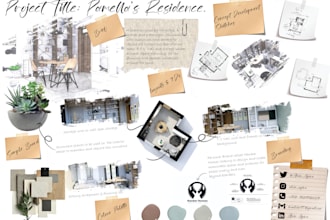 make you an interior design presentation board