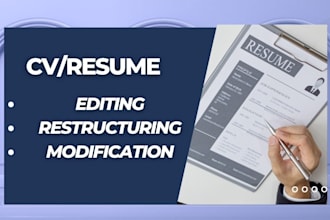 proofread and modify university or college cv or resume