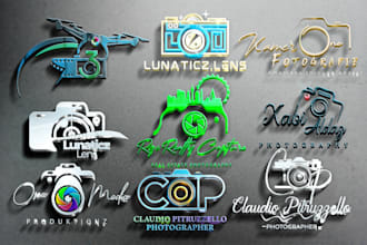 design camera  photographer drone camera and photography logo