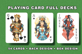 design amazing 54 playing cards or poker cards for you