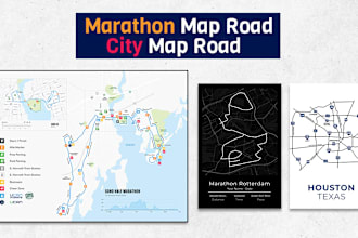 design simple marathon map road