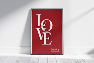 create minimalist typography poster and wall art design