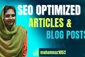 do SEO article writing, blog post writing and content writing for you