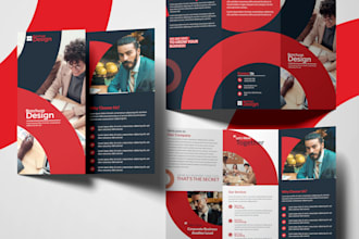 design trifold brochure, company profile, annual report, booklet