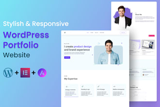 design  unique wordpress portfolio website, business website