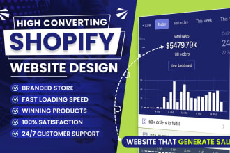 build automated shopify dropshipping store or shopify website design