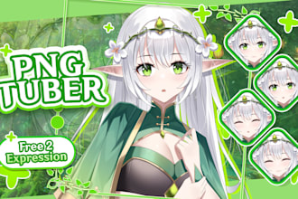 design custom png tuber model in anime style