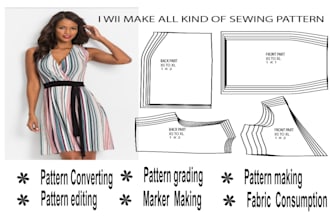 make garment, dress,  sewing pattern  your clothing line