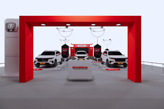 draw and plan a 3d automotive exhibition design
