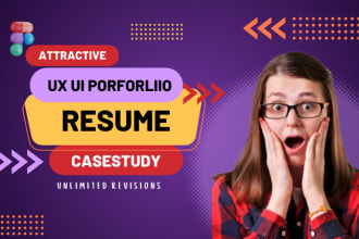 review your resume and design a UX UI portfolio