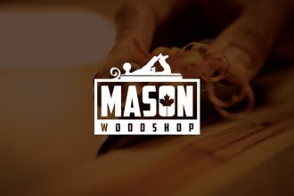 do a carpentry, woodcraft, furniture shop logo