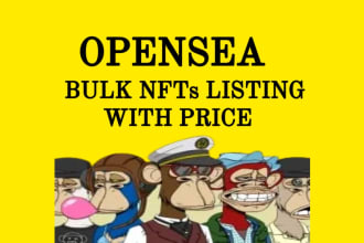 bulk nfts listing with price to opensea for sale
