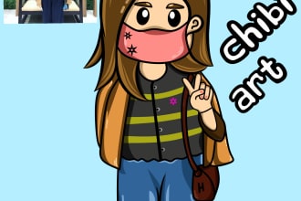 create a cute chibi art for you