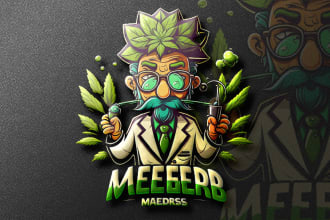 do unique copyright free mascot logo for your cannabist brands