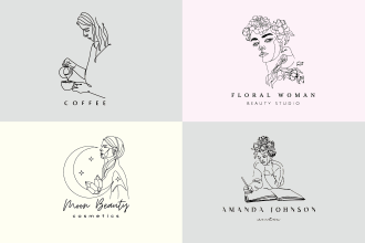 design a botanical boho hand drawn logo