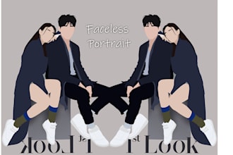 draw faceless digital portrait for you