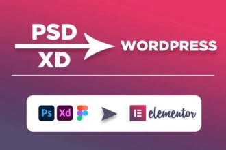 convert xd, PSD to wordpress using elementor pro