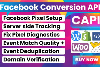 setup or fix shopify facebook pixel, conversion API, google analytics 4 by GTM
