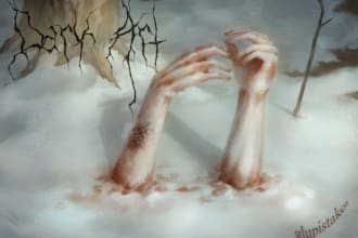 draw an obscure horror artwork