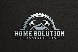 design construction, real estate, plumbing, architect, roofing logo
