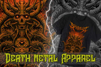 ilustration metal artwork for t shirts design band or brand