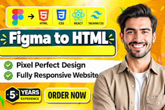 convert figma to html, figma to react, xd to html css bootstrap or tailwind css