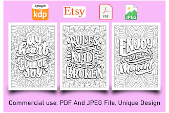 do motivational swear word adult coloring book for KDP,etsy
