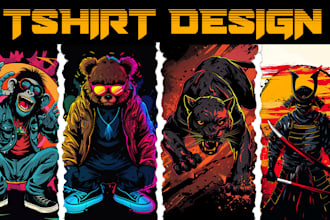 do trendy graphic tshirt design with midjourney ai image generation art
